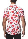 St33le Printed Cotton Knit Jersey Short Sleeve Shirt - Poppy Cherries (9259)