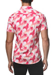 St33le Printed Cotton Knit Jersey Short Sleeve Shirt - Blush/Raspberry Swirls (9260)