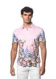 St33le Blush/Multi Bouquet Printed Knit Jersey Short Sleeved Shirt (9300)