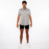 St33le Solid Stretch Knit Jersey Short Sleeve Shirt W/Contrast Placket (963-04)