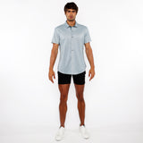 St33le Solid Stretch Knit Jersey Short Sleeve Shirt W/Contrast Placket (963-04)