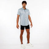 St33le Solid Stretch Knit Jersey Short Sleeve Shirt W/Contrast Placket (963-04)