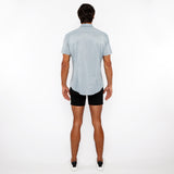 St33le Solid Stretch Knit Jersey Short Sleeve Shirt W/Contrast Placket (963-04)