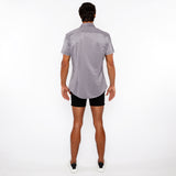 St33le Solid Stretch Knit Jersey Short Sleeve Shirt W/Contrast Placket (963-04)