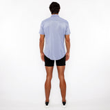 St33le Solid Stretch Knit Jersey Short Sleeve Shirt W/Contrast Placket (963-04)