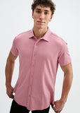 St33le Solid Stretch Knit Jersey Short Sleeve Shirt (963-05)
