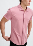 St33le Solid Stretch Knit Jersey Short Sleeve Shirt (963-05)