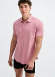 St33le Solid Stretch Knit Jersey Short Sleeve Shirt (963-05)