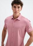 St33le Solid Stretch Knit Jersey Short Sleeve Shirt (963-05)