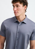 St33le Solid Stretch Knit Jersey Short Sleeve Shirt (963-05)