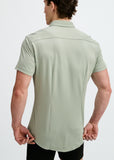 St33le Solid Stretch Knit Jersey Short Sleeve Shirt (963-05)
