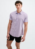 St33le Solid Stretch Knit Jersey Short Sleeve Shirt (963-06)