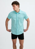 St33le Solid Stretch Knit Jersey Short Sleeve Shirt (963-06)