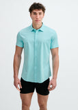 St33le Solid Stretch Knit Jersey Short Sleeve Shirt (963-06)