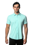 St33le Solid Cotton Stretch Knit Jersey Short Sleeve Shirt (963)