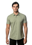 St33le Solid Cotton Stretch Knit Jersey Short Sleeve Shirt (963)