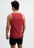 St33le Rib Stretch Cotton/Tencel Tank W/Fine Piping Detail (16011)