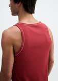 St33le Rib Stretch Cotton/Tencel Tank W/Fine Piping Detail (16011)