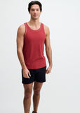St33le Rib Stretch Cotton/Tencel Tank W/Fine Piping Detail (16011)