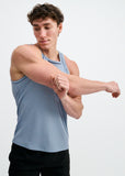 St33le Rib Stretch Cotton/Tencel Tank W/Fine Piping Detail (16011)