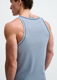 St33le Rib Stretch Cotton/Tencel Tank W/Fine Piping Detail (16011)
