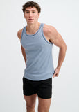 St33le Rib Stretch Cotton/Tencel Tank W/Fine Piping Detail (16011)