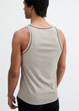 St33le Rib Stretch Cotton/Tencel Tank W/Fine Piping Detail (16011)
