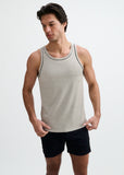 St33le Rib Stretch Cotton/Tencel Tank W/Fine Piping Detail (16011)