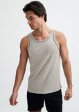 St33le Rib Stretch Cotton/Tencel Tank W/Fine Piping Detail (16011)
