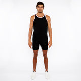 St33lel Rib Stretch Cotton/Rayon Ringer Tank With Piping Detail (16009-01)