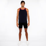 St33lel Rib Stretch Cotton/Rayon Ringer Tank With Piping Detail (16009-01)