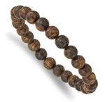 Chisel 8mm Tigerwood Beaded Stretch Bracelet (SRB2513)