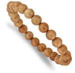 Chisel 8mm Taxus Chinesis Wood Beaded Stretch Bracelet (SRB2514)