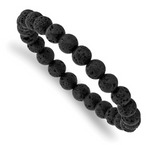 Chisel 8mm Volcanic Rock Agate Beaded Stretch Bracelet (SRB2846)