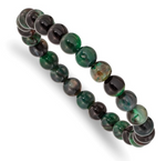 Chisel 8mm Aquatic Agate Beaded Stretch Bracelet (SRB2855)