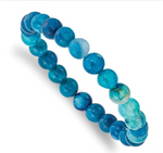 Chisel 8mm Blue Fire Agate Beaded Stretch Bracelet (SRB2859)