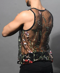 Andrew Christian Sheer Embroidered Lace Tank Top (2977)