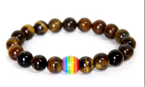 Rainbow Bead Stone Bracelet - Various Colours