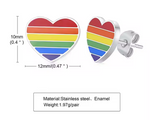 Rainbow Heart Stainless Steel Earrings