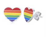 Rainbow Heart Stainless Steel Earrings