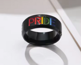 Stainless Steel Rainbow "Pride" Ring