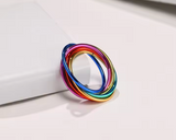 Stainless Steel Rainbow Interlocked Ring