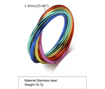 Stainless Steel Rainbow Interlocked Ring