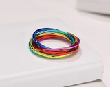 Stainless Steel Rainbow Interlocked Ring