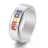 Stainless Steel Rainbow "Pride" Ring