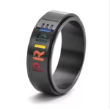 Stainless Steel Rainbow "Pride" Ring