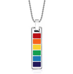 Rectangular Rainbow Pendant Necklace