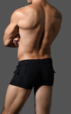 Andrew Christian Black Camo Cargo Swim Trunk (70164)