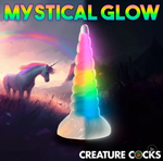 Creature Cocks - Uni-Glow Glow-In-The-Dark Rainbow Silicone Dildo (XRAH310)