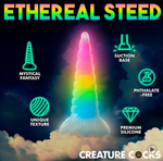 Creature Cocks - Uni-Glow Glow-In-The-Dark Rainbow Silicone Dildo (XRAH310)